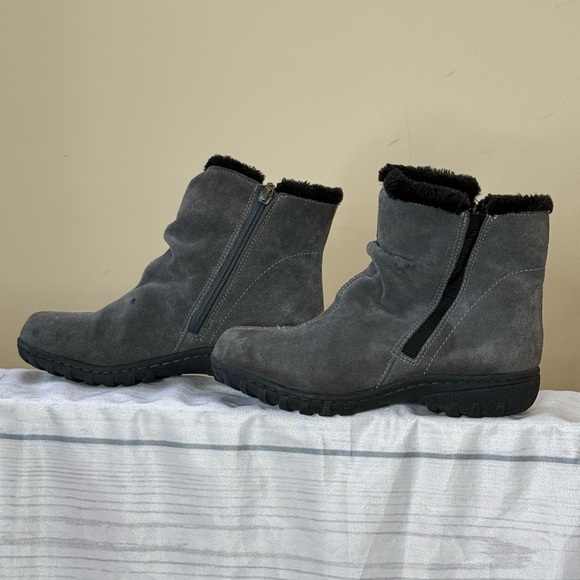 Women's Gray Suede Ankle Boots - Picture 5 of 7